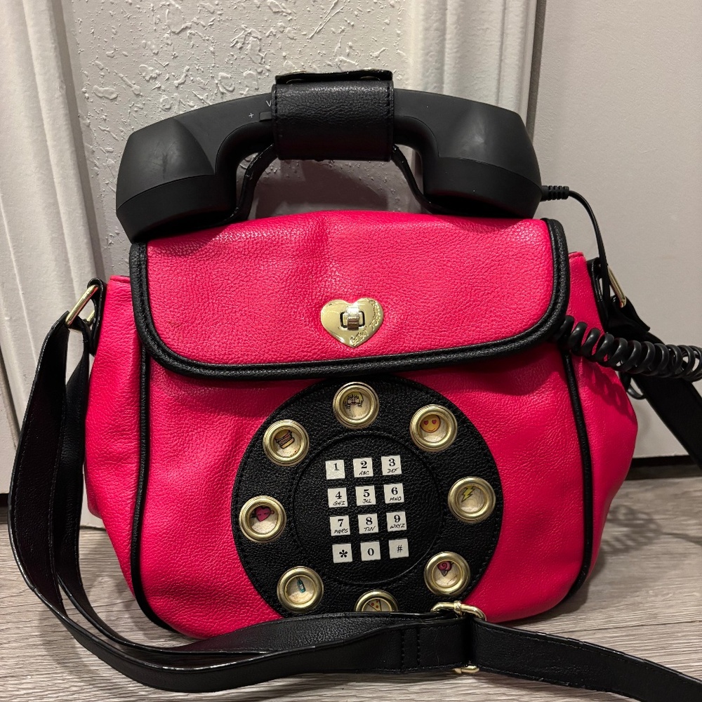 Betsy Johnson Hot Pink Phone Handbag!